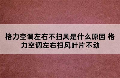 格力空调左右不扫风是什么原因 格力空调左右扫风叶片不动